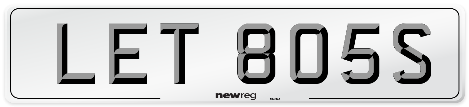 LET 805S Number Plate from New Reg